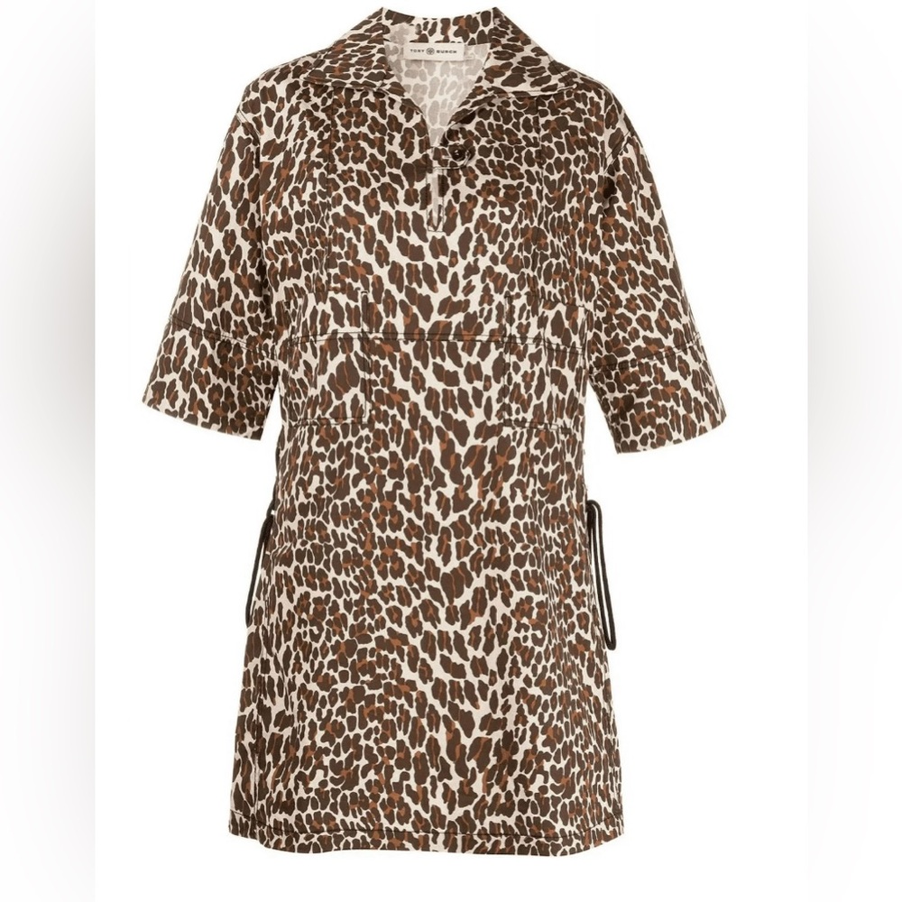 Tory Burch Women's Cotton Reva Leopard Print Shift Dress